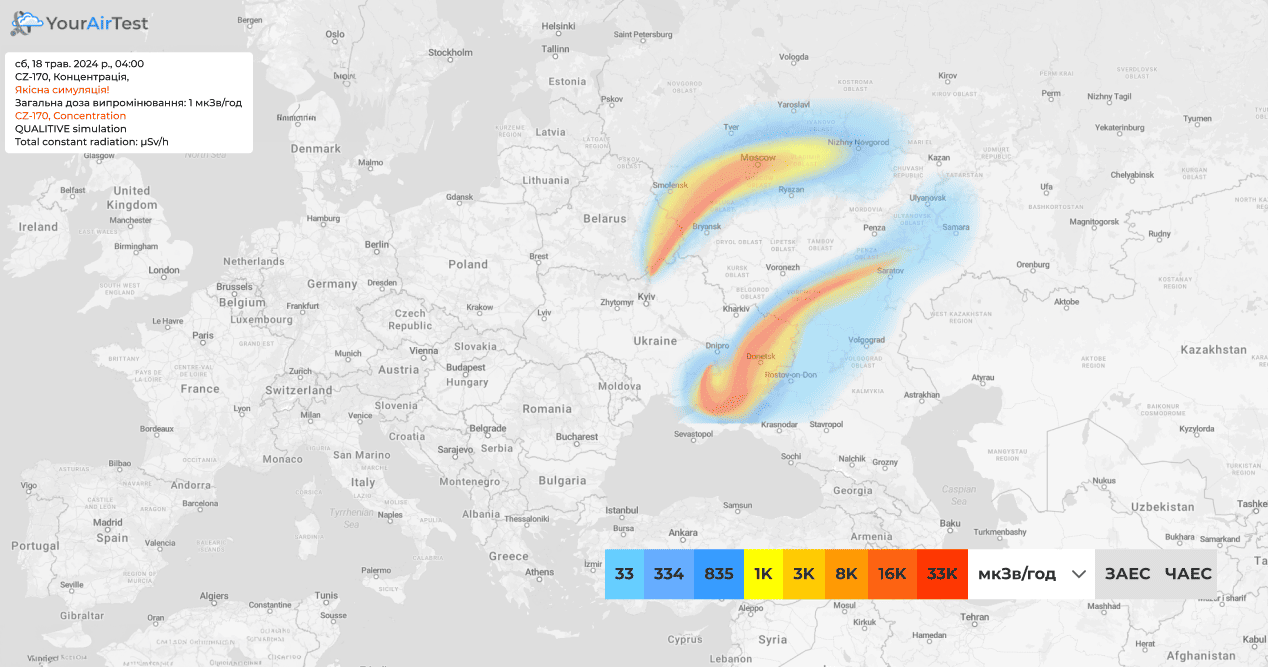 Map of potential contamination