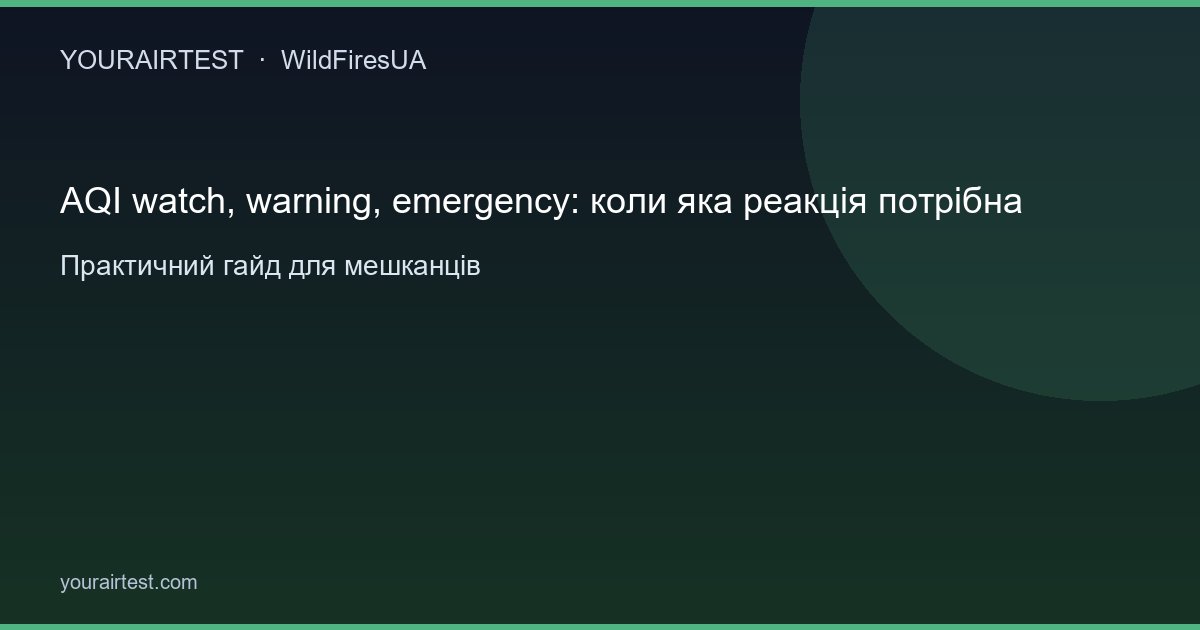 AQI watch, warning, emergency: коли яка реакція потрібна