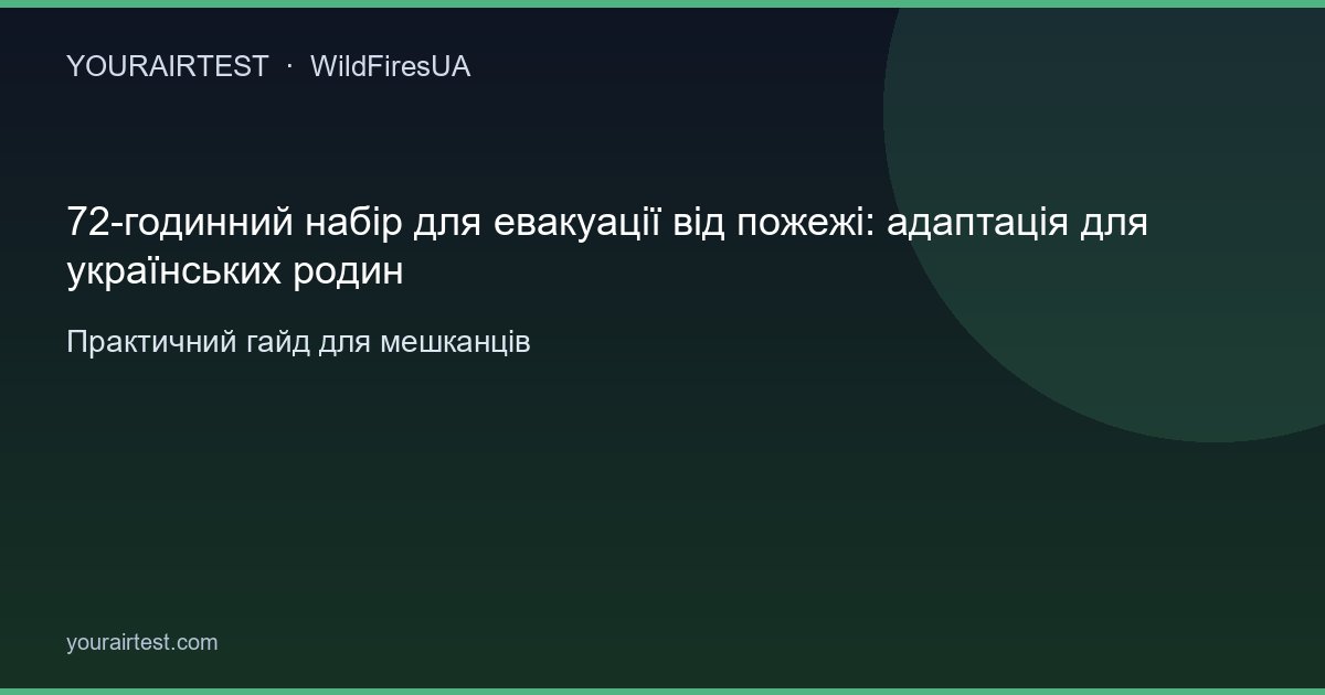 72-годинний набір для евакуації від пожежі: адаптація для українських родин