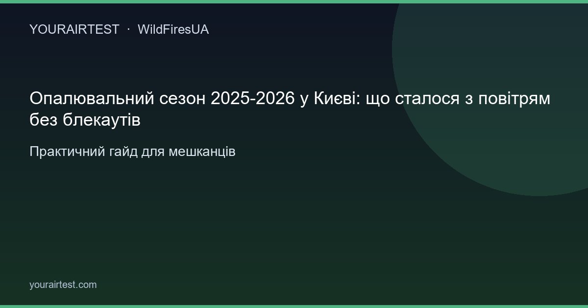 Опалювальний сезон 2025-2026 у Києві: що сталося з повітрям без блекаутів