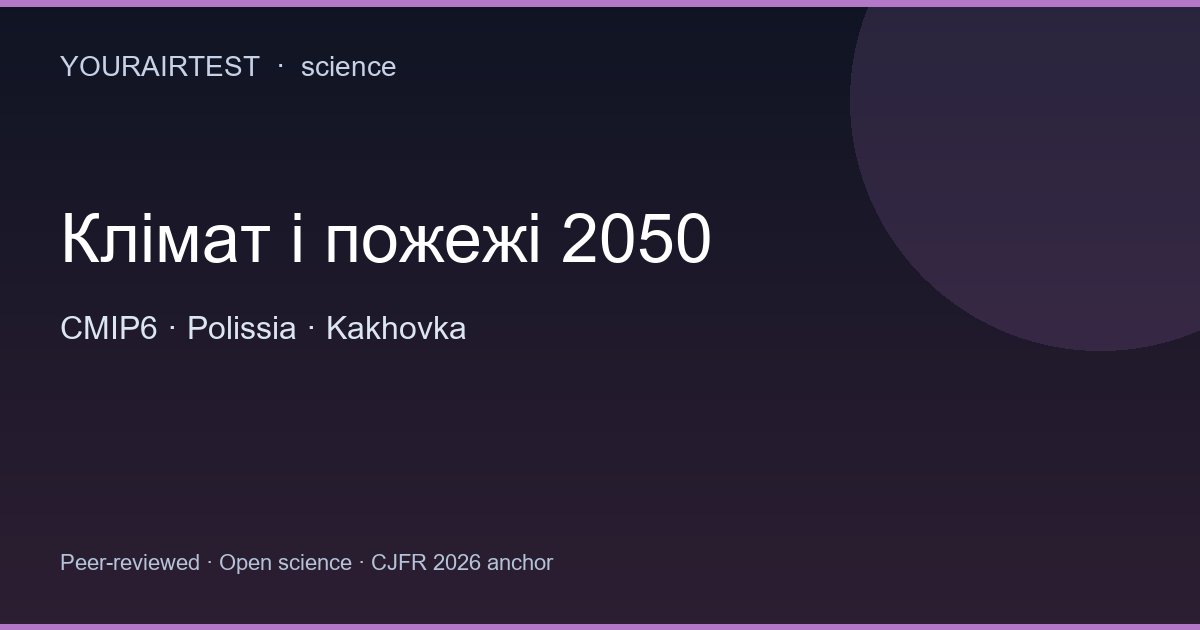Клімат і пожежі України до 2050: CMIP6 проекції, Polissia, Kakhovka